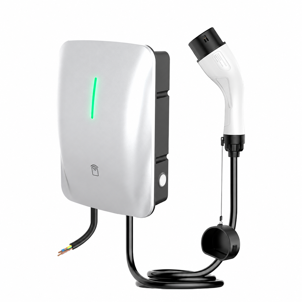 Type 2 RFID wallbox platform with tethered cable; platform appearance illustration